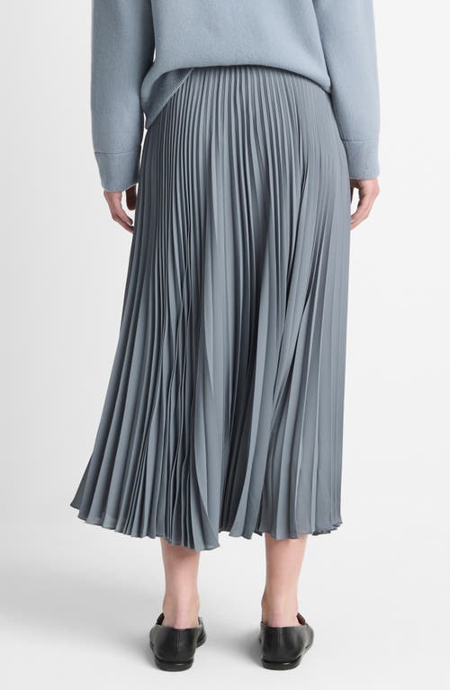 Shop Vince Pleated Midi Skirt In Lake Stone