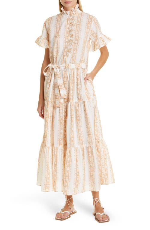 MILLE Victoria Ruffle Front Dress in Mumbai Stripe