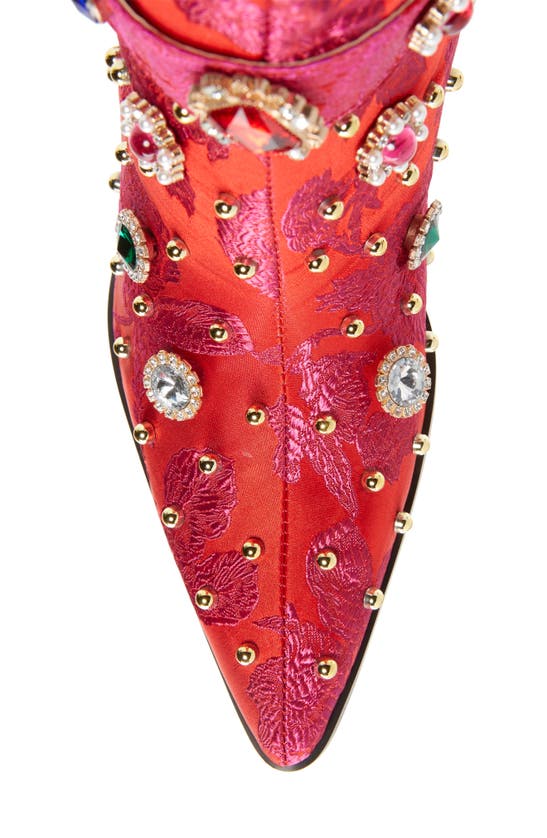 Shop Azalea Wang Diligent Embroidered Western Boot In Red