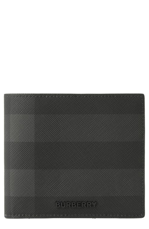 burberry Check Coated Canvas Bifold Wallet in Charcoal at Nordstrom