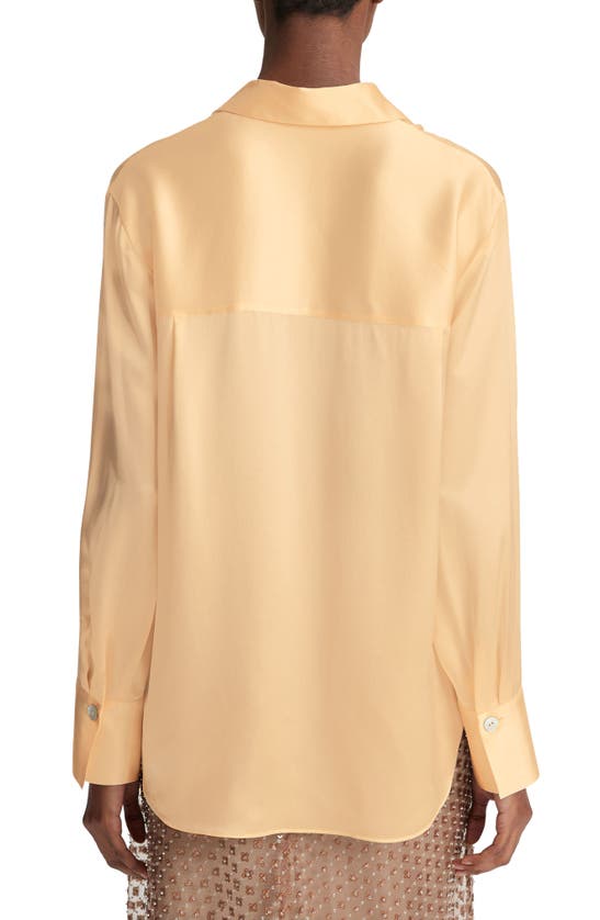 Shop Vince Relaxed Silk Blouse In Pale Ochre