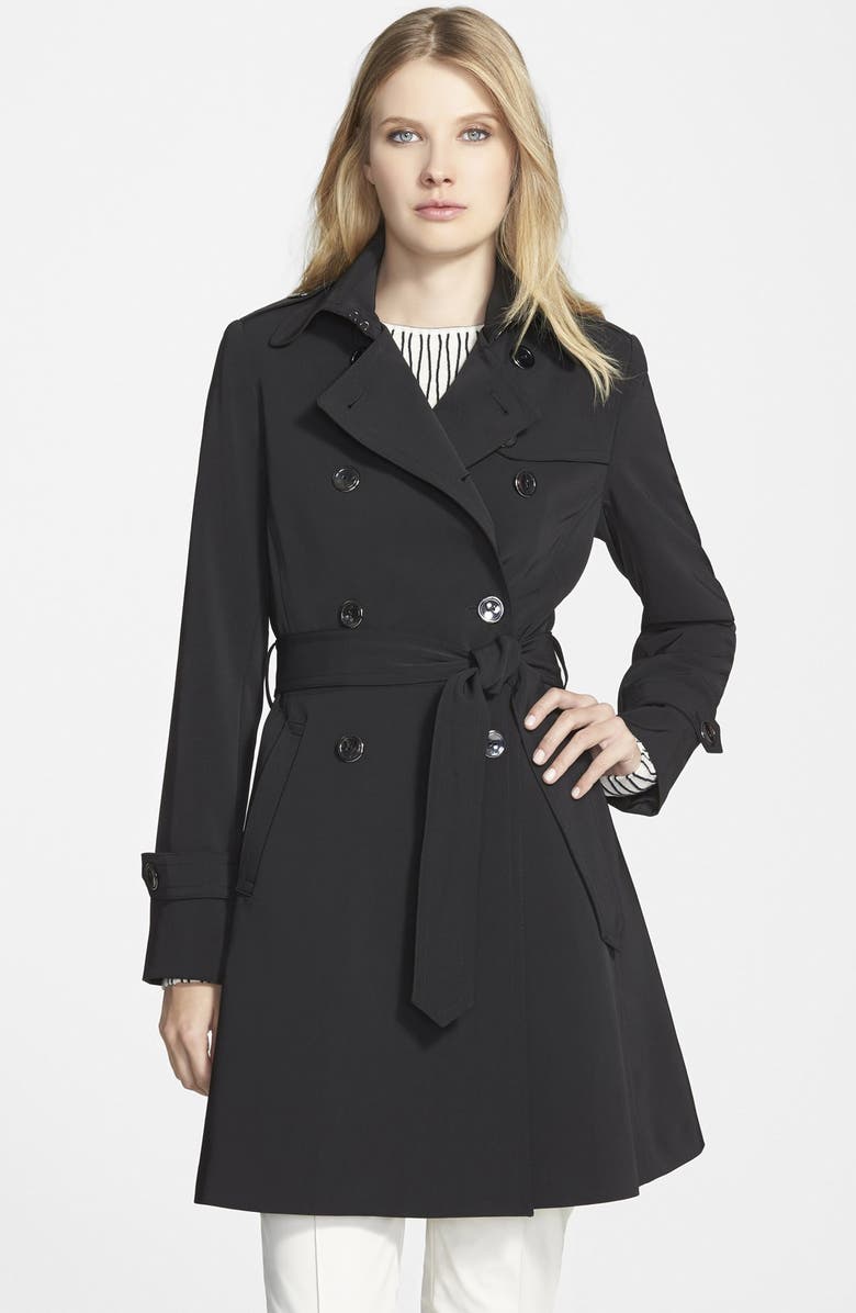 Trina Turk 'Juliette' Double Breasted Skirted Trench Coat | Nordstrom