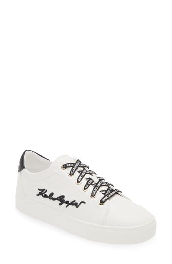 Shop Karl Lagerfeld Paris Cylie Low Top Sneaker In Bright White/black