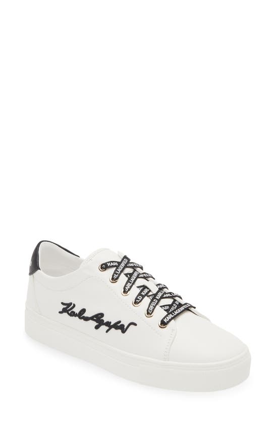 Karl Lagerfeld Cylie Low Top Sneaker In Bright White/ Black