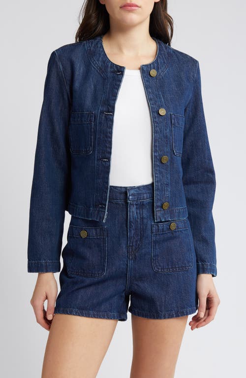 FRAME Collarless Denim Jacket Cleopatra at Nordstrom,