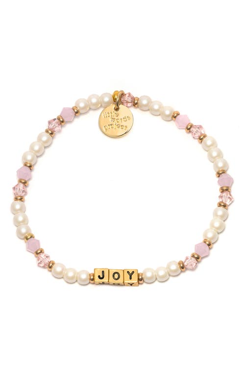 Joy Beaded Stretch Bracelet in Pearl Pink