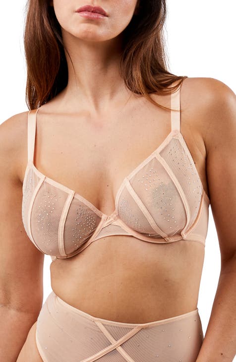 Playful Promises Marlowe Embroidered Mesh Open Cup Underwire Bra