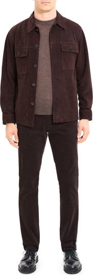 Theory Closson Lambskin Suede Shirt Jacket | Nordstrom