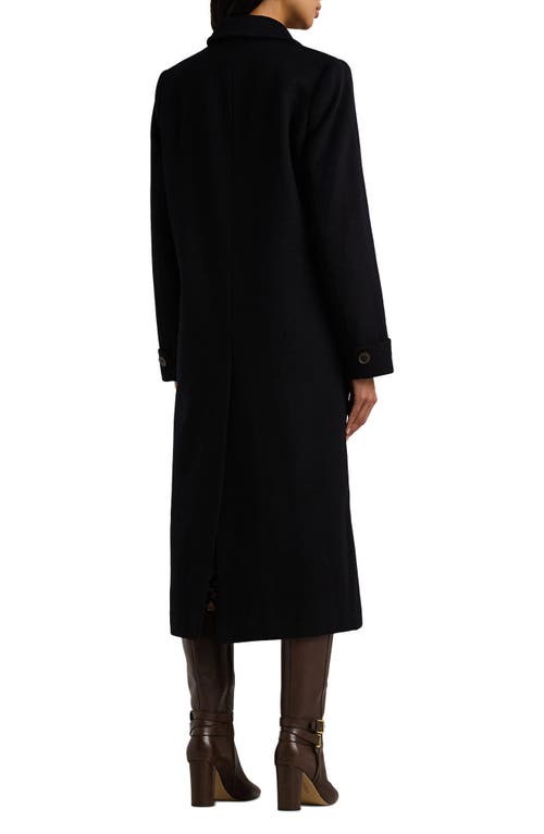 Shop Lauren Ralph Lauren Longline Wool Blend Reefer Coat In Regal Navy