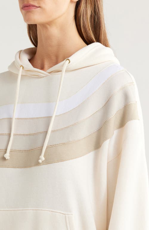 Aviator Nation Wave Stripe 4 Hoodie In Vintage White/vintage White
