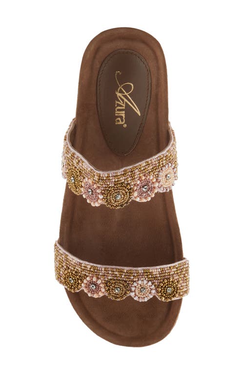 Azura By Spring Step Bahama Embellished Slide Sandal In Gold Multi