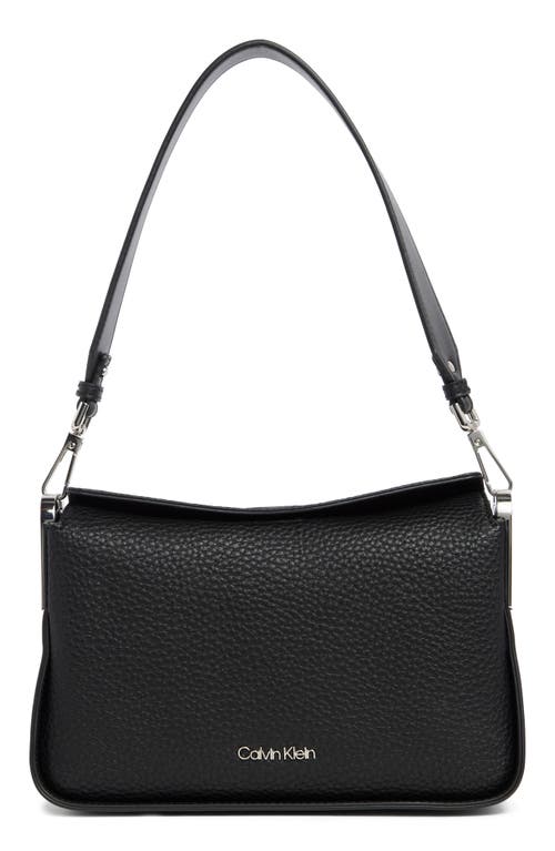 Shop Calvin Klein Fay Shoulder Bag In Black/silver