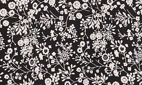 Chaus Floral Print Wrap Dress In Black/white 010