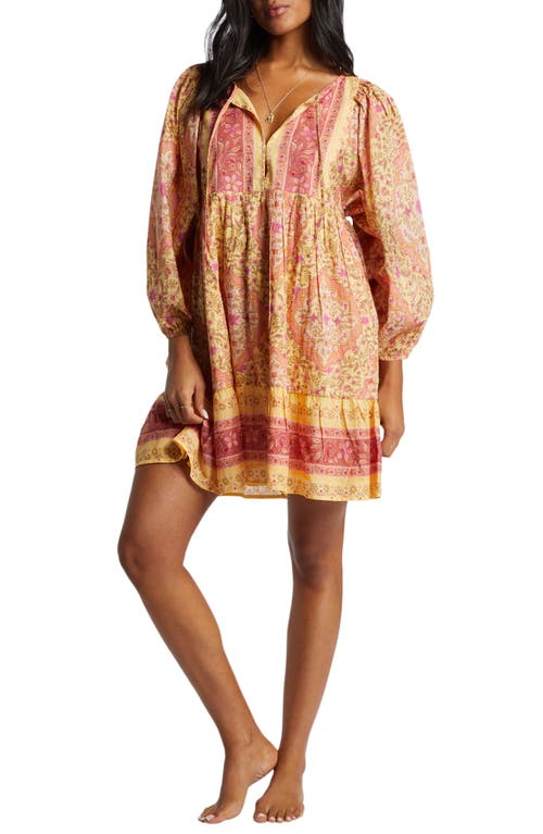 BILLABONG BILLABONG AMBERS LONG SLEEVE COTTON MINIDRESS 