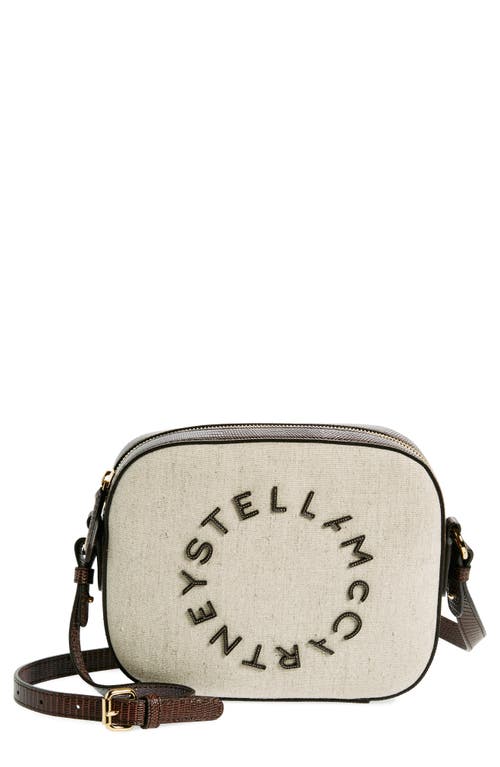 Shop Stella Mccartney Logo Canvas Camera Crossbody Bag In Birch