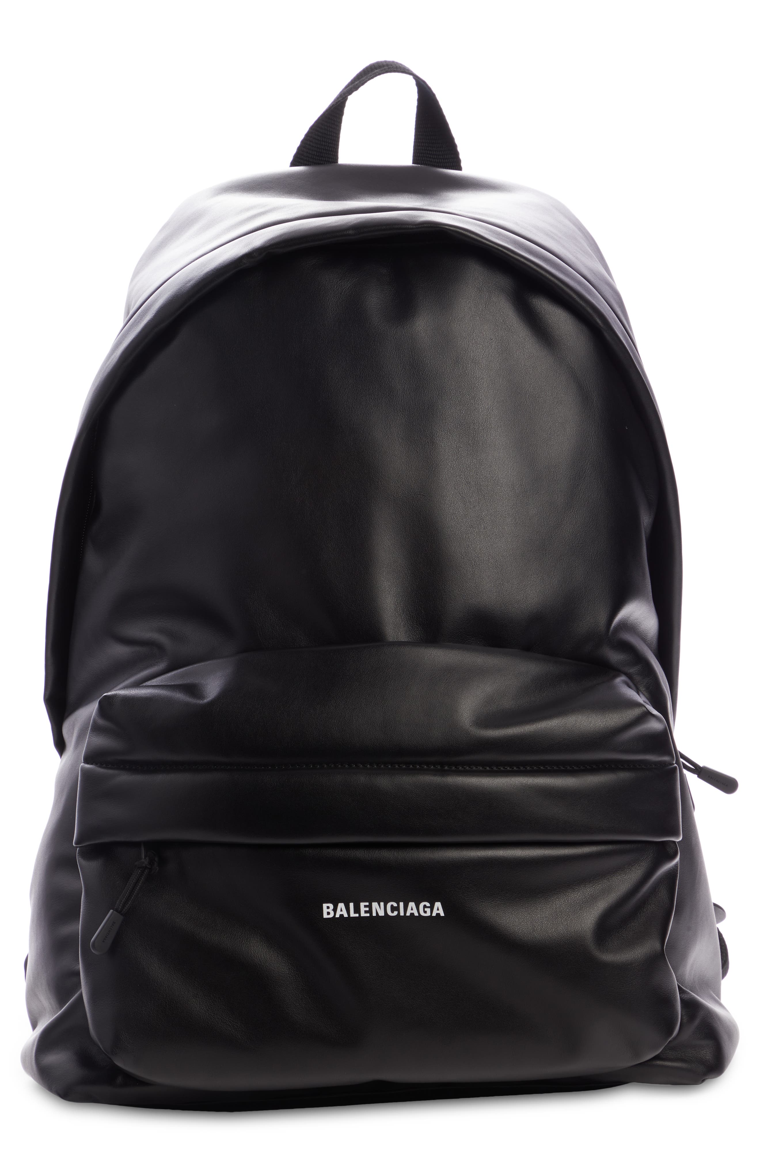 Balenciaga Puffy Leather Backpack in Black