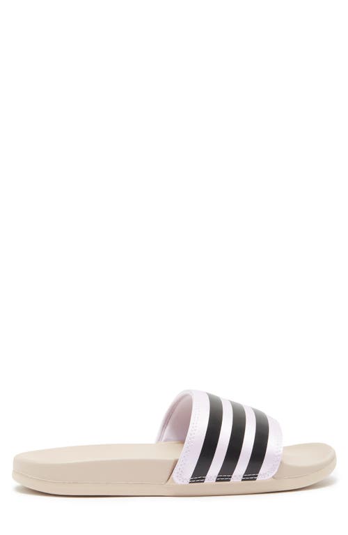 Shop Adidas Originals Adidas Adilette Comfort Slide Sandal In Wonder Taupe/black/lavender