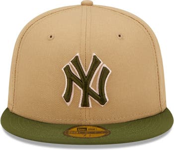 Men's New Era Khaki/Olive York Yankees Pink Undervisor 59FIFTY Fitted Hat
