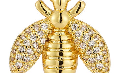 Sphera Milano Cubic Zirconia Bee Drop Huggie Hoop Earrings In Gold