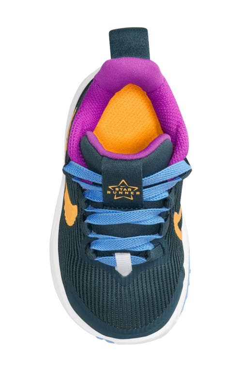 Shop Nike Kids' Star Runner 4 Sneaker In Deep Jungle/sundial/violet