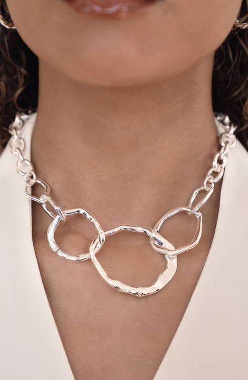 Ettika Plated Interlocking Chain Necklace In Silver