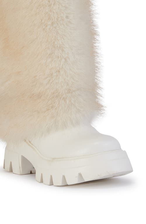 Azalea Wang Ahsoka Faux Shearling Lug Sole Boot In White