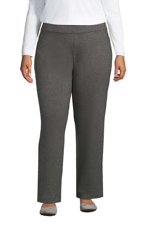 Lands' End Starfish Mid Rise Straight Leg Pants In Charcoal Heather