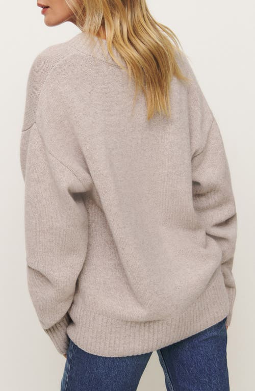Reformation Jadey Cashmere Oversized V-neck Sweater In Barley