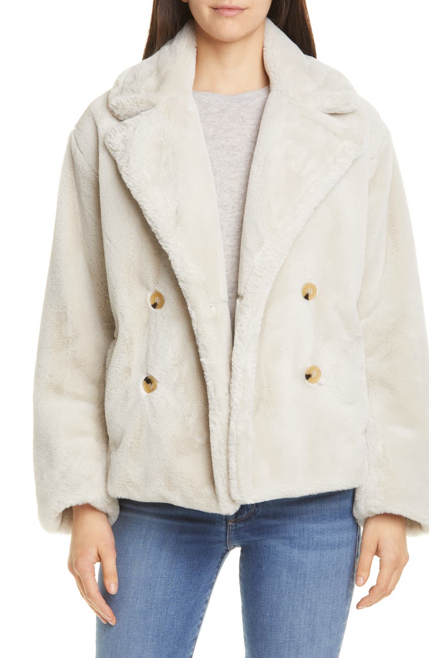 Vince | Double Breasted Plush Faux Fur Jacket | Nordstrom Rack