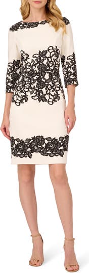 Adrianna Papell Scroll Lace Sheath Dress Nordstrom