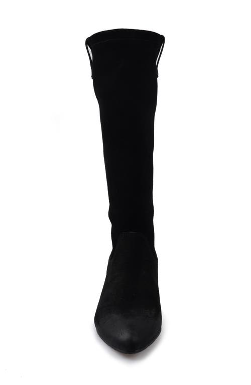 Zigi Hidden Wedge Boot In Black Suede