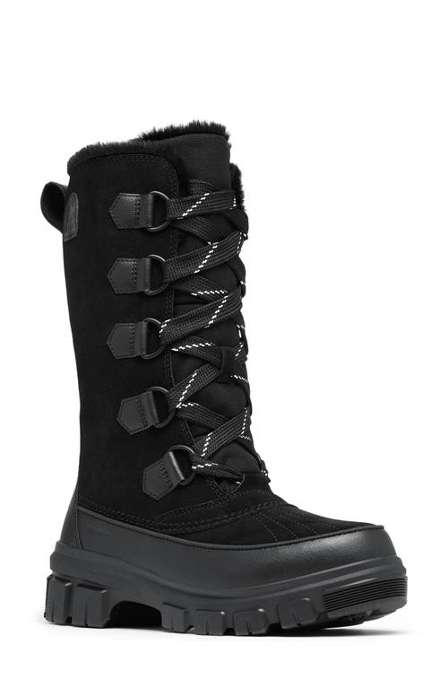 Shop Sorel Tivoli V Faux Fur Lined Tall Waterproof Boot In Black/natural