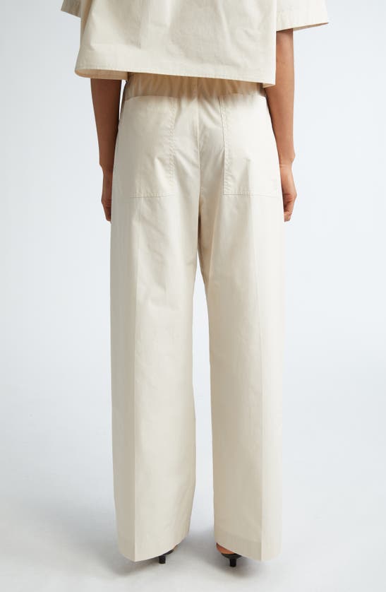 Totême Organic Cotton Poplin Drawstring Pants In Stone