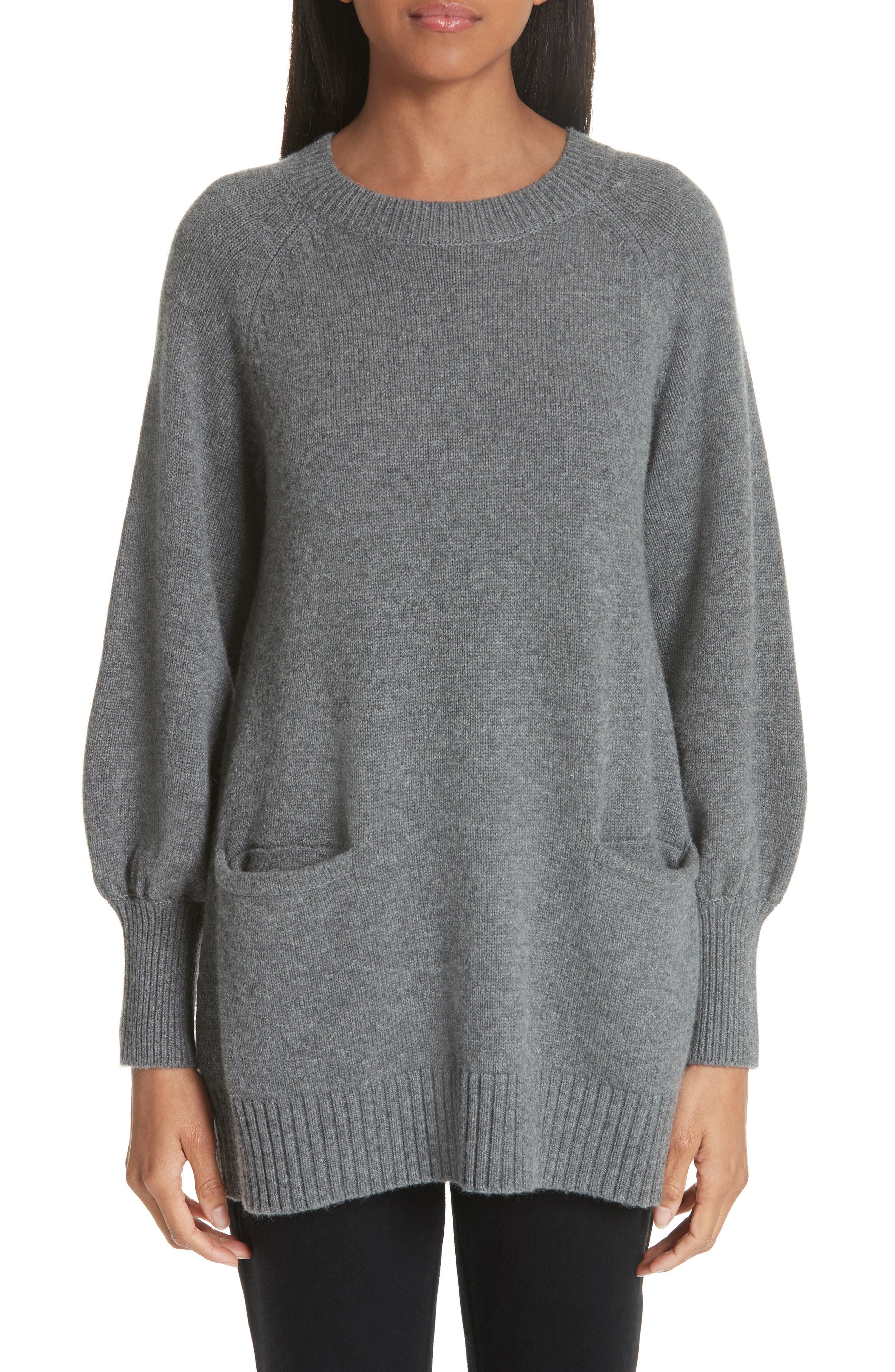 Co Wool & Cashmere Tunic Sweater, Grey