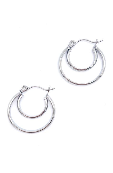 Crescent Midi Hoop Earrings