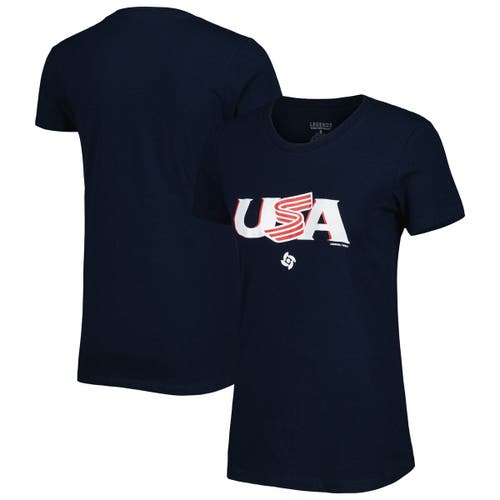 Women's LEGENDS Navy USA Baseball 2023 World Baseball Classic Country T-Shirt