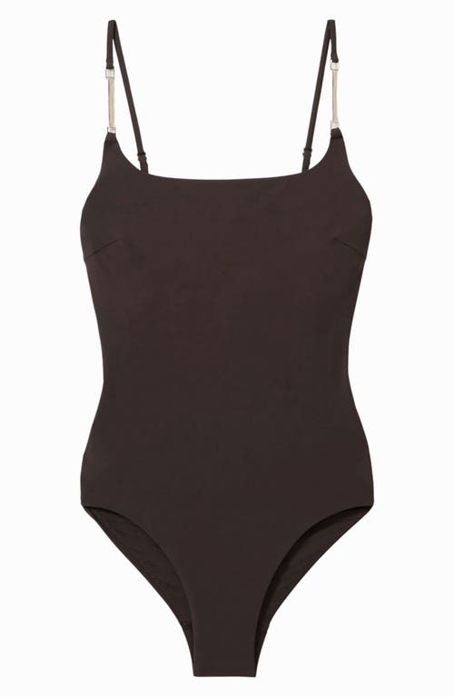 Reiss Chocolate Chain Detail Underwired Swimsuit In Chocolate