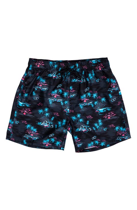 Tropical Print Board Shorts