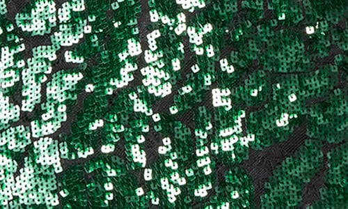 Helsi Coco Sequin Cocktail Minidress In Emerald/black