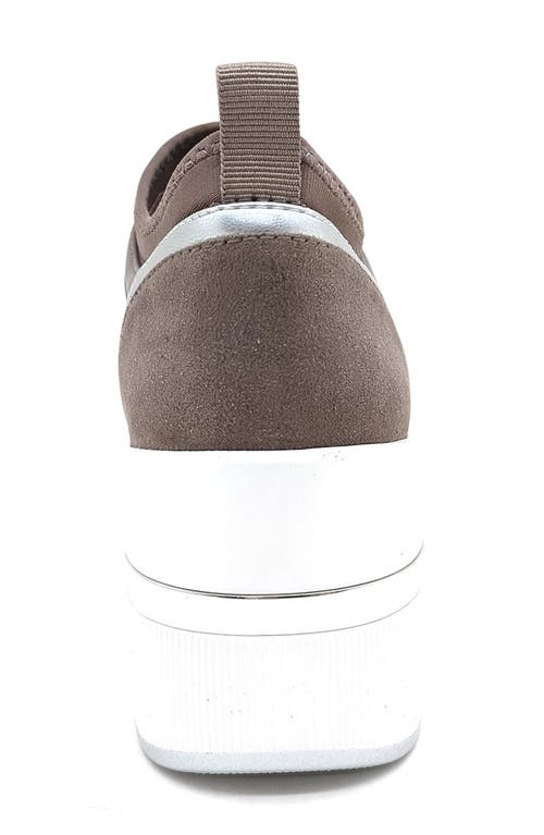 Reaction Kenneth Cole Fiona Platform Wedge Sneaker In Shitake Mesh
