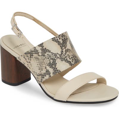 Vagabond Carol Snake Print Sandal, White