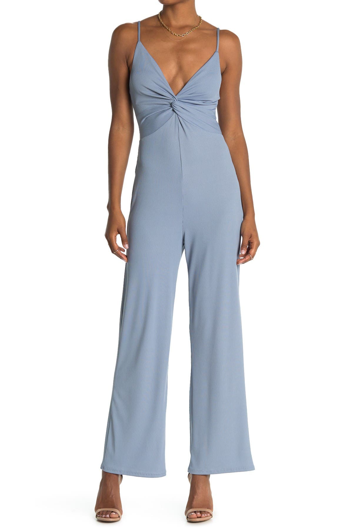 plunge neck jumpsuit