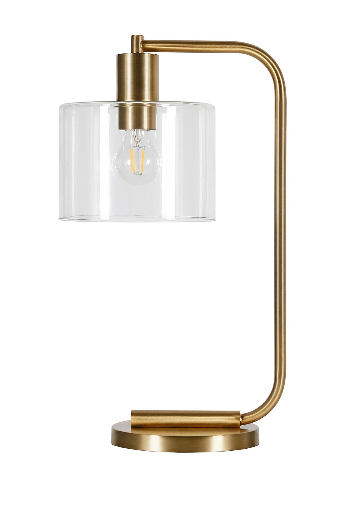 Addison And Lane Cadmus Brass Table Lamp With Clear Glass Shade In Gold