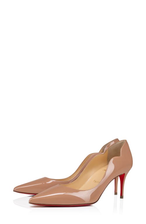 Shop Christian Louboutin Hot Chick Scallop Patent Leather Pump In Blush