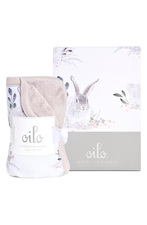 Oilo Cottontail Fitted Crib Sheet & Cuddle Blanket Set in Stone at Nordstrom