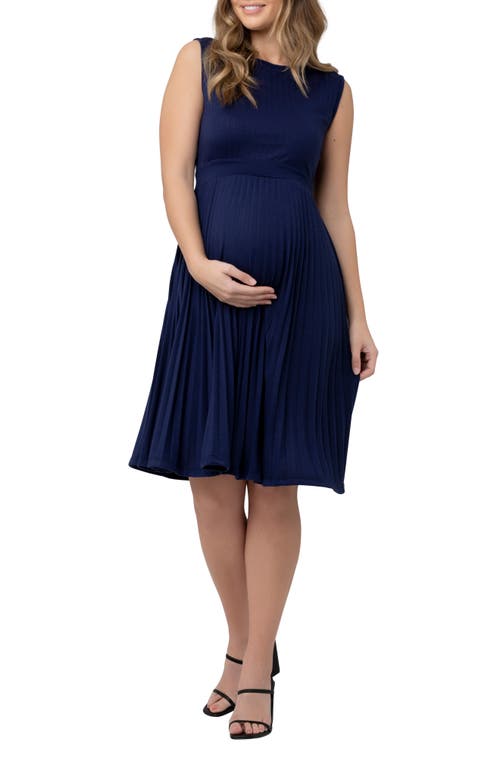 Ripe Maternity Sleeveless Knife Pleat Dress Blueprint at Nordstrom,