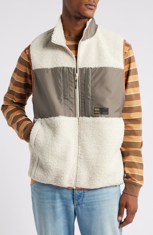 Shop Vans Trevor High Pile Fleece Vest In Oatmeal/bungee Cord