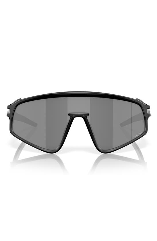Shop Oakley Latch Panel 35mm Polarized Rectangular Sunglasses In Matte Black