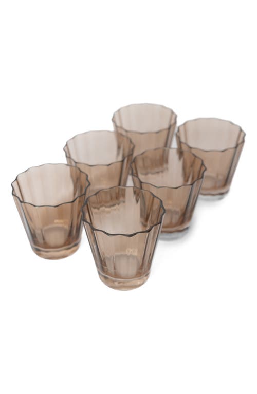 Estelle Colored Glass Sunday Set of 6 Lowball Glasses in Amber Smoke at Nordstrom