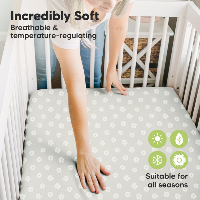 Keababies Soothe Fitted Mini Crib Sheet In Meadow